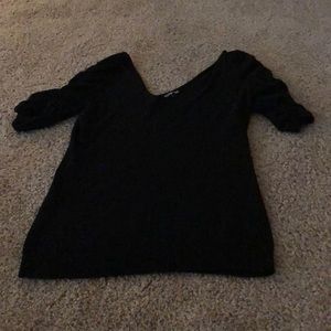 Short sleeve black sweater